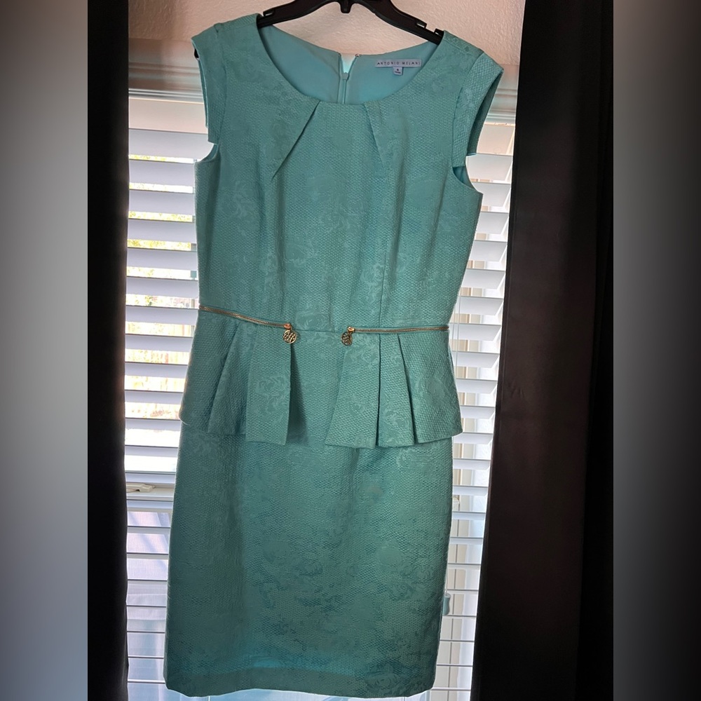 ANTONIO MELANI Teal Pencil Skirt Set